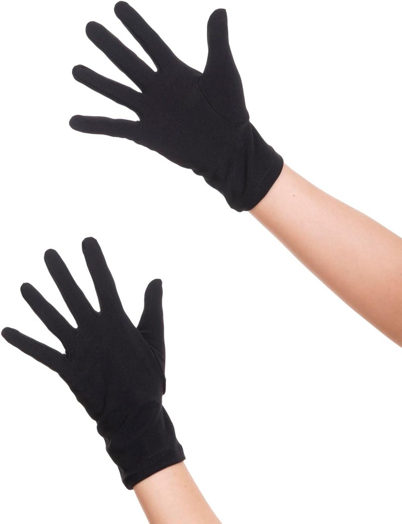 Vonokee Adult Spandex Gloves,Short Stretchy Opera Gloves for Halloween Party Costume 1920s Flapper Accessories - Image 2